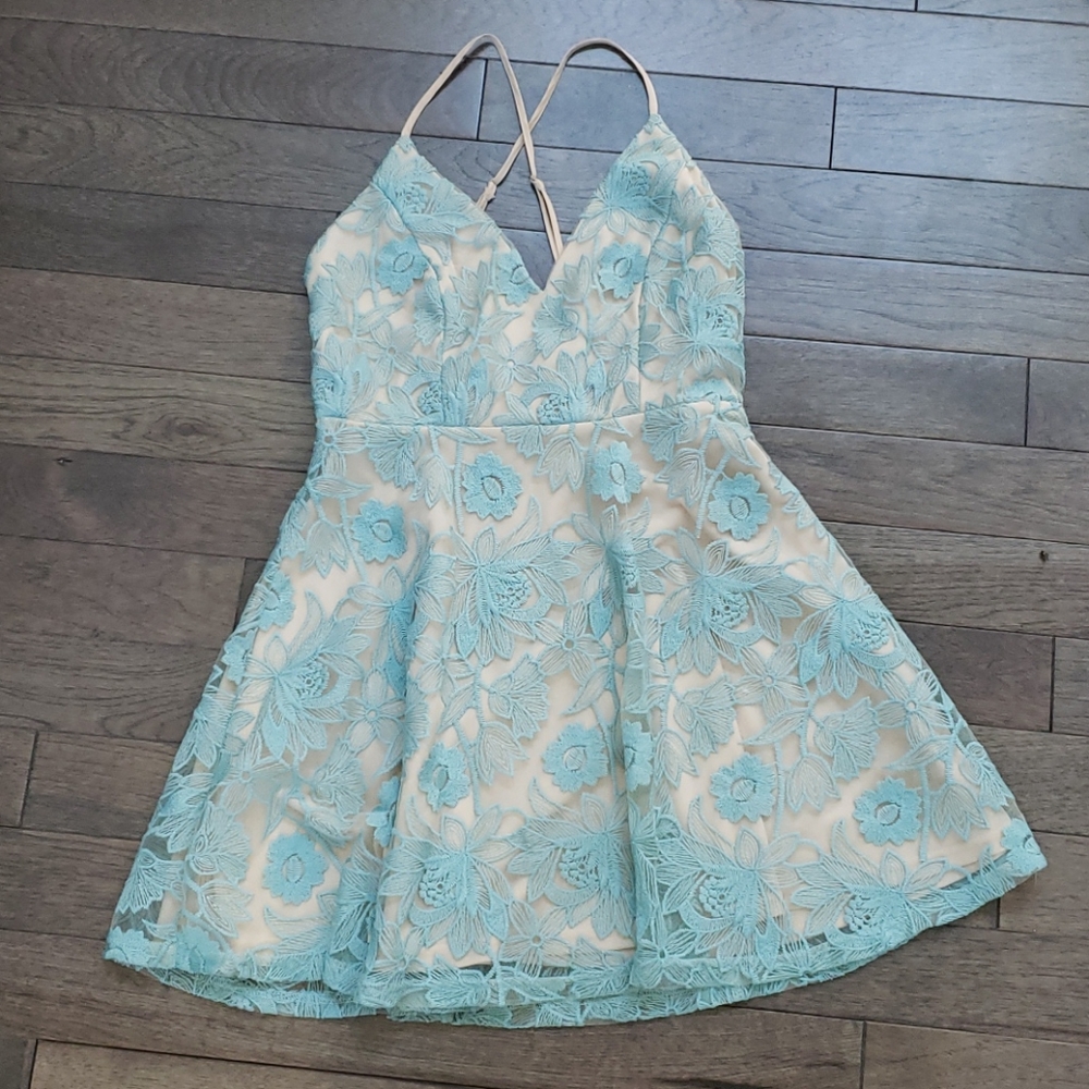 Blue mini dress